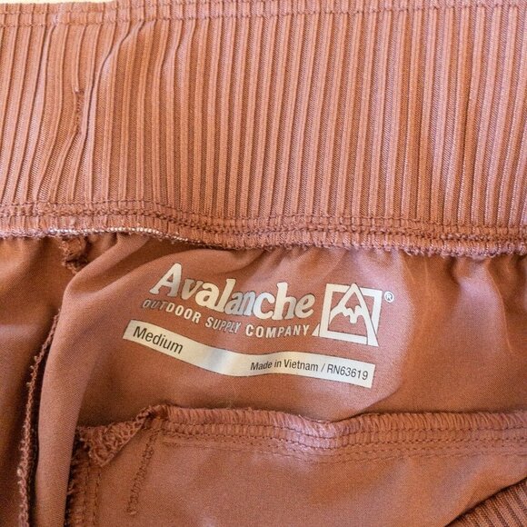 Avalanche Outdoor Supply Brown Drawstring Shorts M Ribbed Waist Travel Lounge - Picture 3 of 5